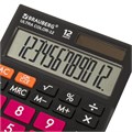Калькулятор настольный BRAUBERG ULTRA COLOR-12-BKWR (192x143 мм), 12 разрядов, двойное питание, ЧЕРНО-МАЛИНОВЫЙ, 250500 250500