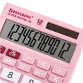 Калькулятор настольный BRAUBERG ULTRA PASTEL-12-PK (192x143 мм), 12 разрядов, двойное питание, РОЗОВЫЙ, 250503 250503