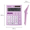 Калькулятор настольный BRAUBERG ULTRA PASTEL-12-PR (192x143 мм), 12 разрядов, двойное питание, СИРЕНЕВЫЙ, 250505 250505