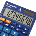 Калькулятор настольный BRAUBERG ULTRA-08-BU, КОМПАКТНЫЙ (154x115 мм), 8 разрядов, двойное питание, СИНИЙ, 250508 250508