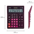 Калькулятор настольный CASIO GR-12С-WR (210х155 мм), 12 разрядов, двойное питание, БОРДОВЫЙ, GR-12C-WR-W-EP 250444