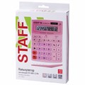 Калькулятор настольный STAFF STF-888-12-PK (200х150 мм) 12 разрядов, двойное питание, РОЗОВЫЙ, 250452 250452