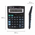 Калькулятор настольный STAFF STF-888-16 (200х150 мм), 16 разрядов, двойное питание, 250183 250183