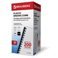 Пружины пластиковые для переплета, КОМПЛЕКТ 50 штук, 25 мм (для сшивания 181-200 листов), черные, BRAUBERG, 530928 530928